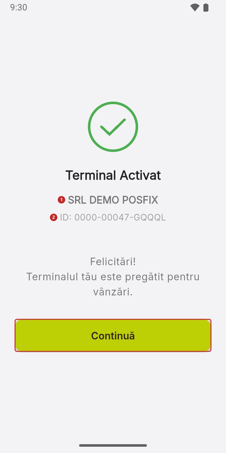 Confirmarea activării