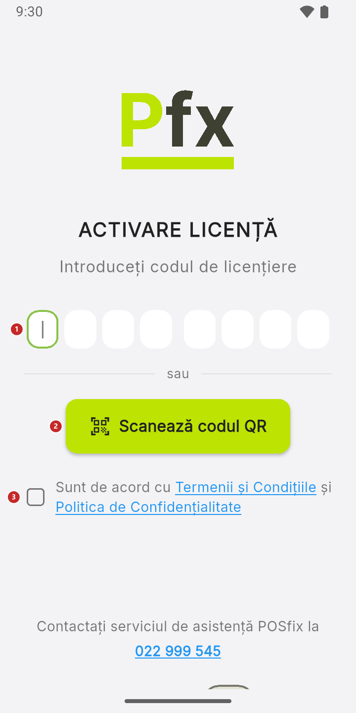 Ecranul de activare