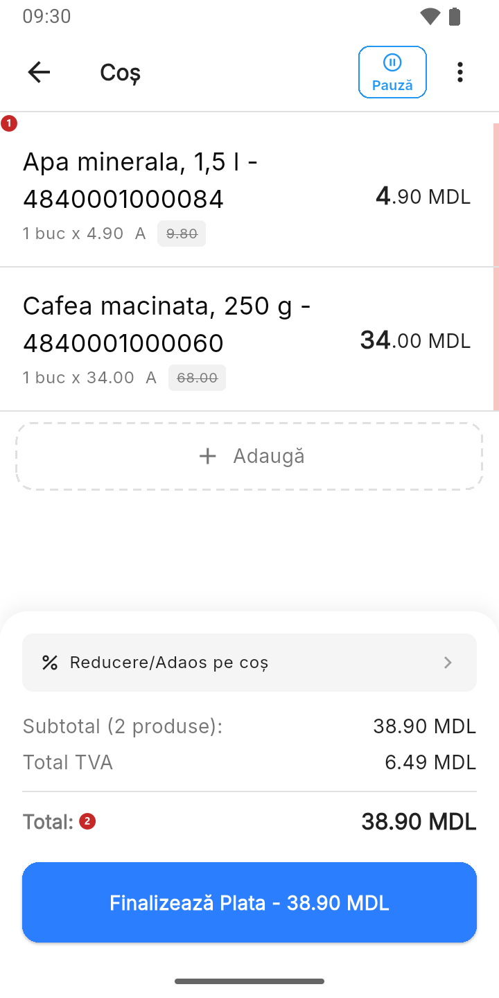 Coșul la ridicare