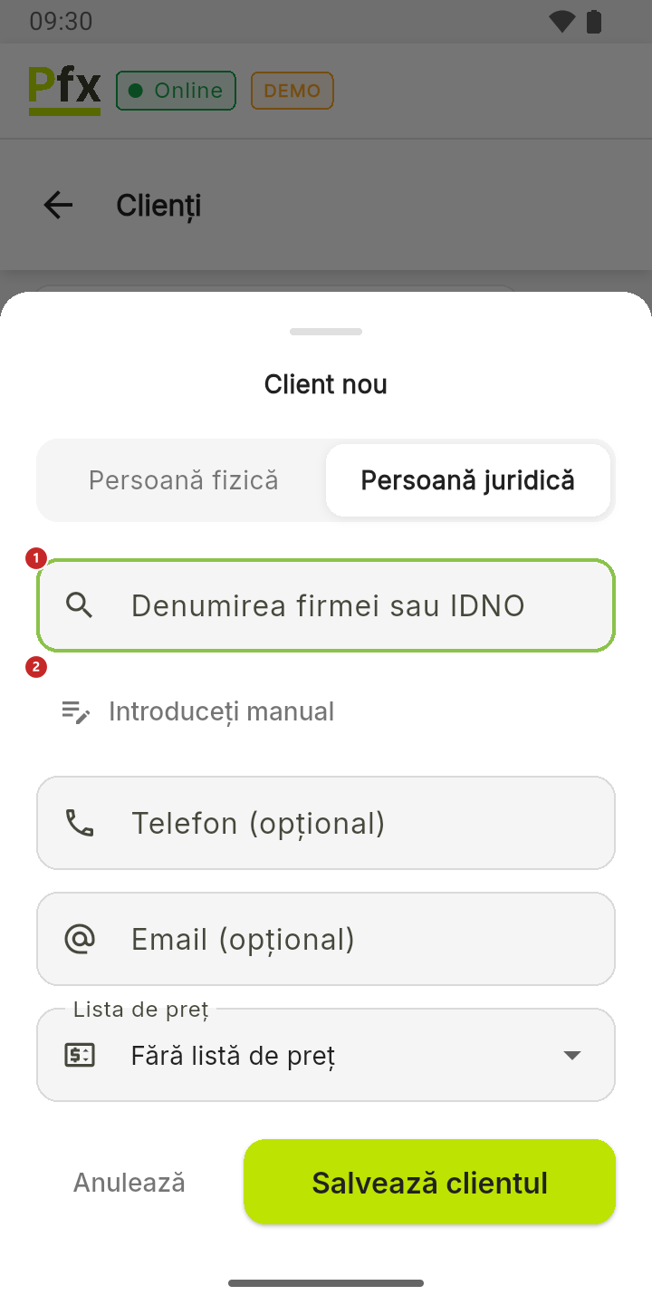 Client nou, firmă