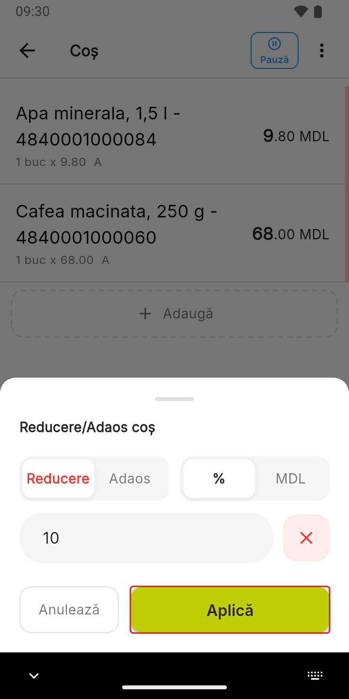 Reducere de 10% pe coș