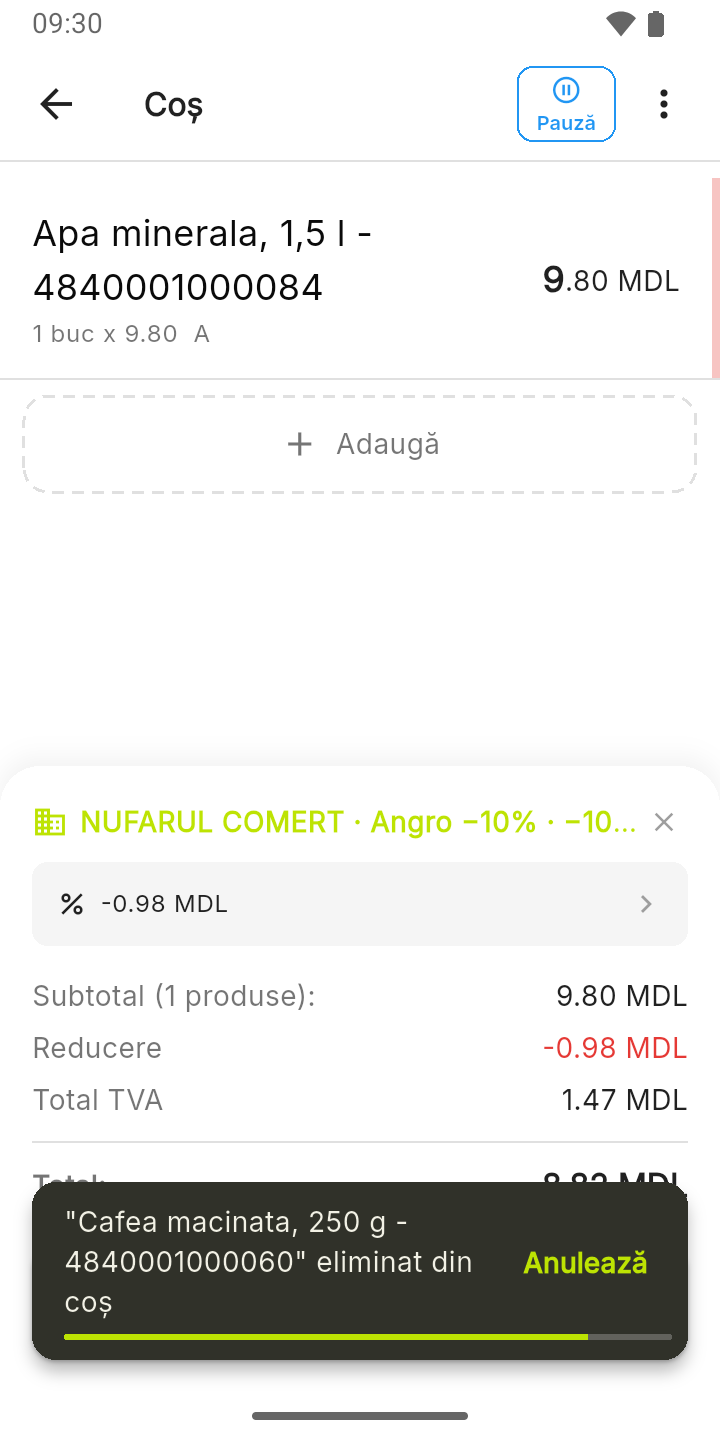 Produs scos din coș