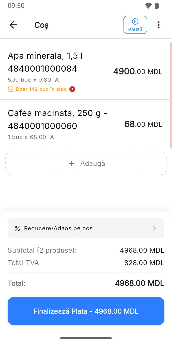 Avertisment de stoc pe rând
