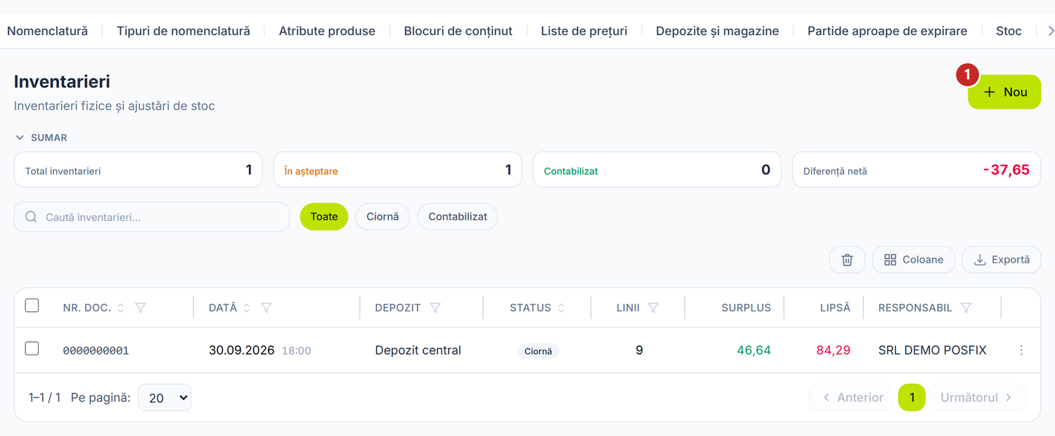 Lista inventarierilor