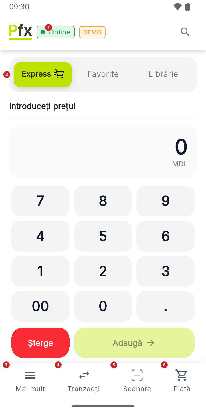 Ecranul de vânzare