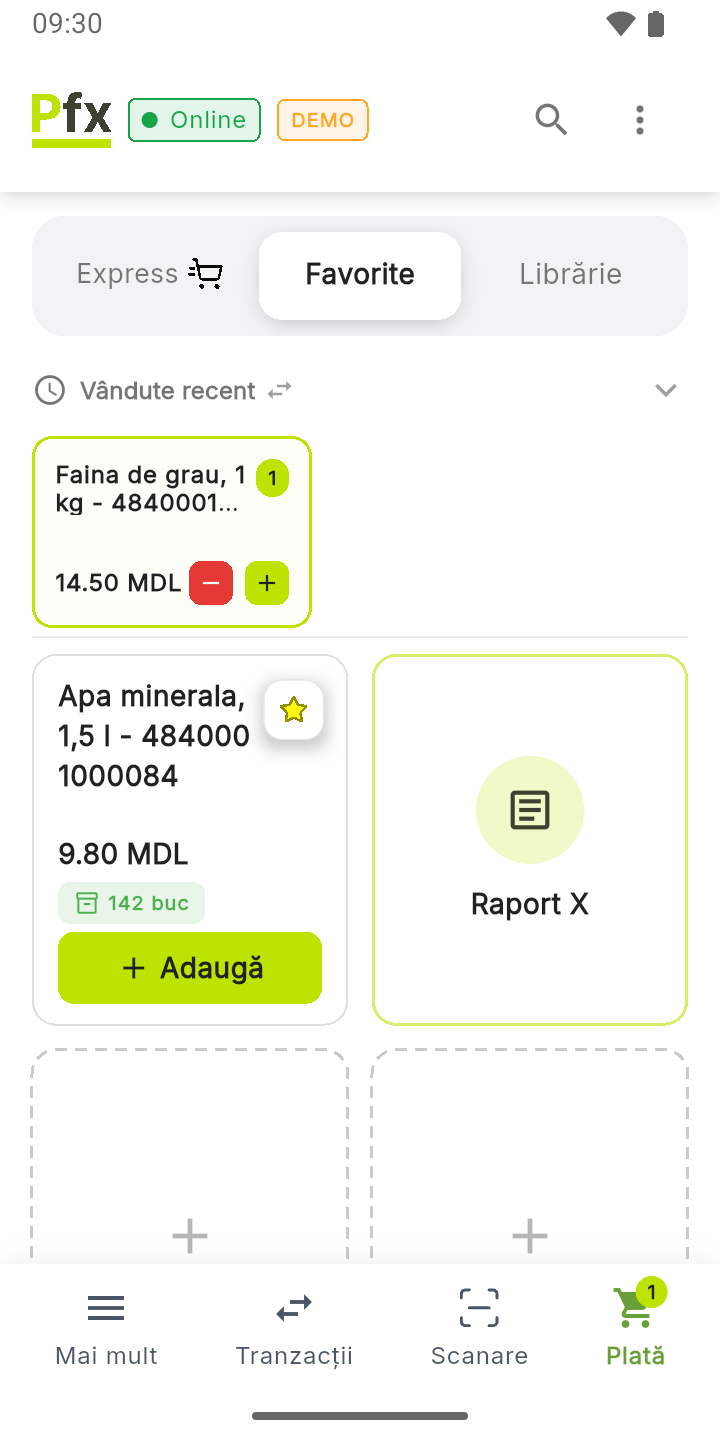 Favorite cu un produs și o acțiune