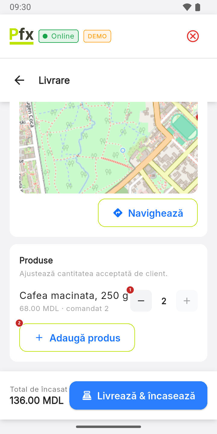 Produsele livrării