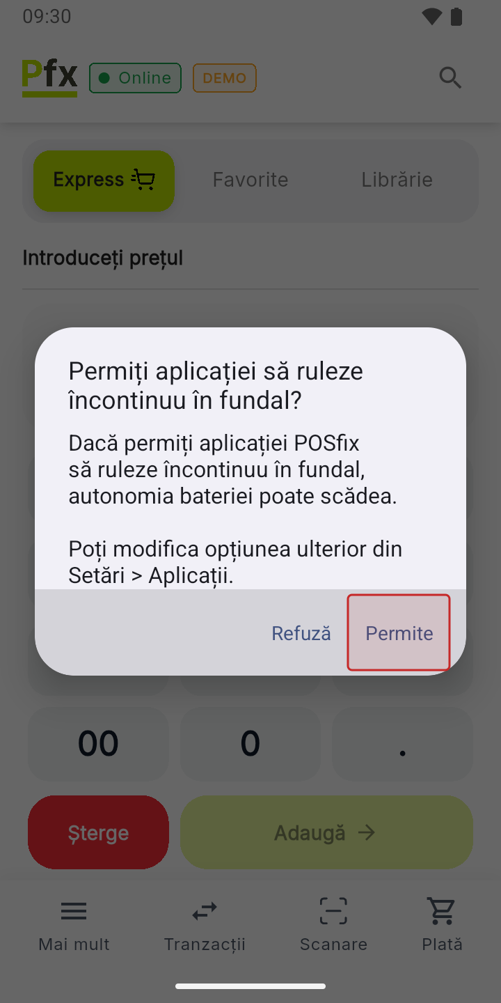 Rularea în fundal