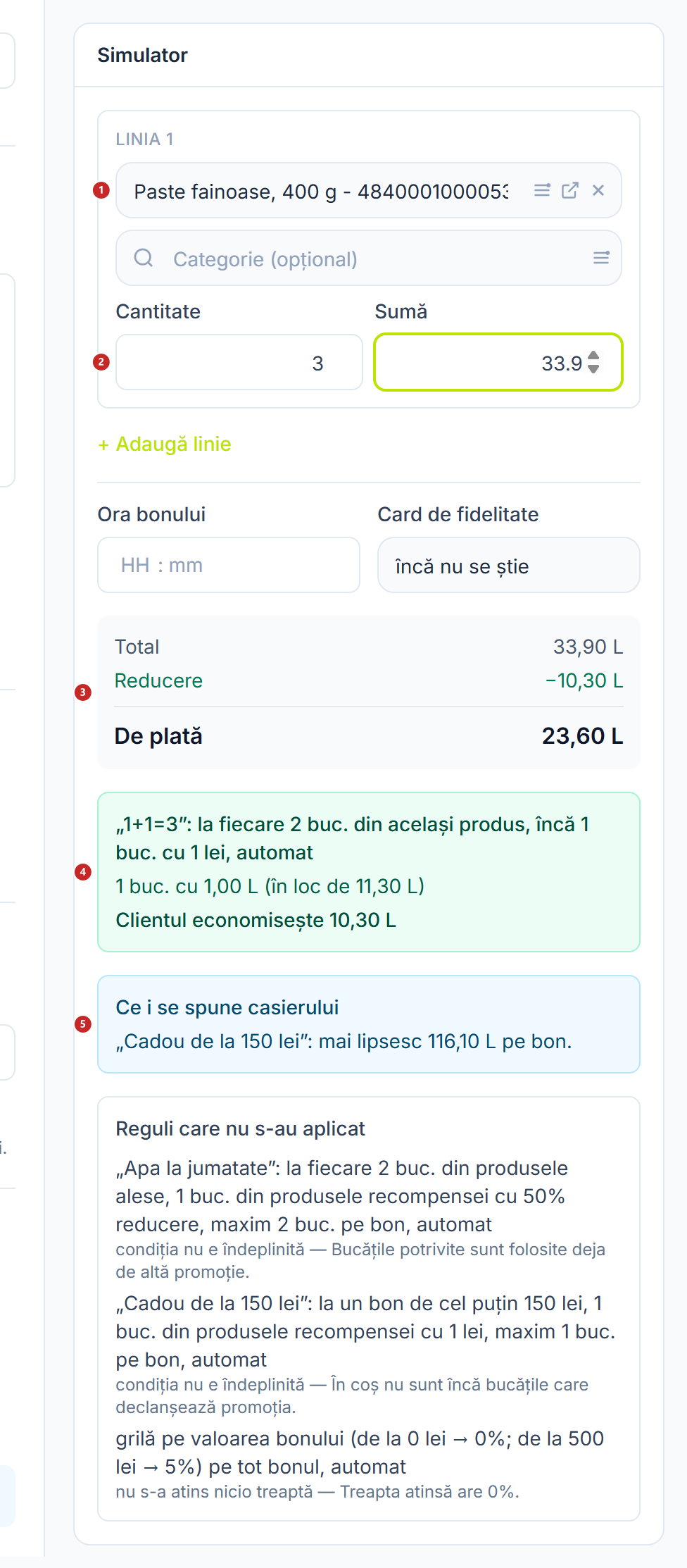 Simulatorul cu trei pachete de paste: promoția „1+1=3” aplicată