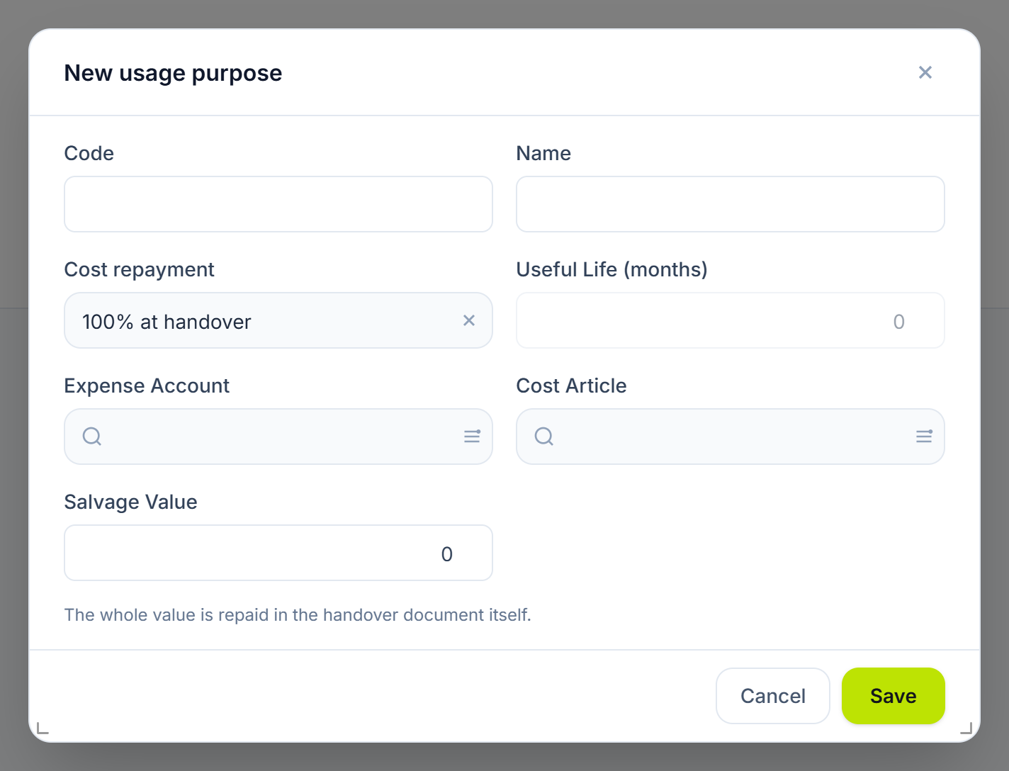 The window for a new usage purpose