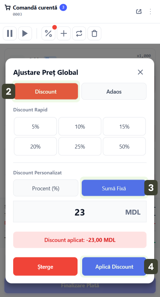 Discount Global Sumă Fixă