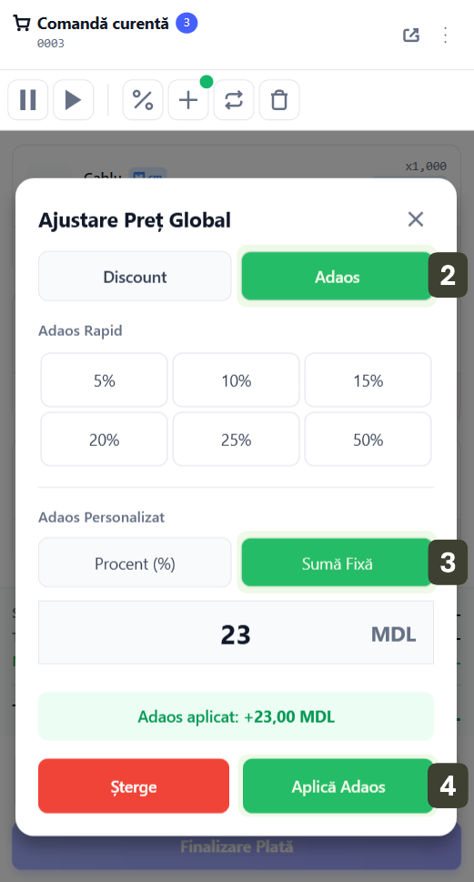 Adaos Global Sumă Fixă