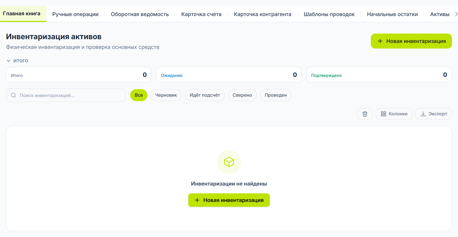 Инвентаризации активов